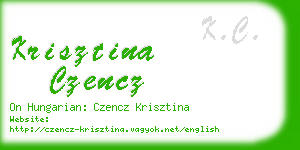 krisztina czencz business card